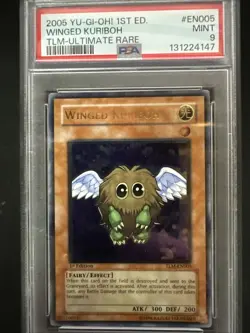 Yugioh! TLM-EN005 Winged Kuriboh 1st Edition Ultimate Rare PSA 9 - Image 1