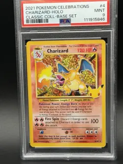 2021 Pokemon Celebrations Charizard #4/102 Classic Collection Holo Card PSA 9 - Image 1
