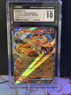 CGC Gem Mint 10 Charizard ex 006/165 Japanese 151 Holo Pokemon Card - Image 3