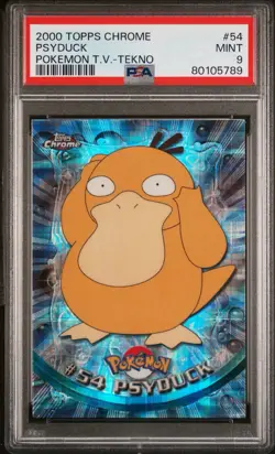 Psyduck Tekno Holo - #54 - Topps Chrome Pokemon Card - PSA 9 [POP 9] - Image 1