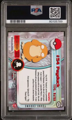 Psyduck Tekno Holo - #54 - Topps Chrome Pokemon Card - PSA 9 [POP 9] - Image 2
