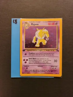 Pokemon TCG 1st Edition Fossil Hypno #8 Holo LP WoTC 1999 - Image 1
