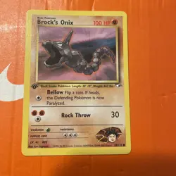 Pokemon TCG Brock's Onix 69/132 gym hero’s 1st Edition Common card WOTC Vintage - Image 3