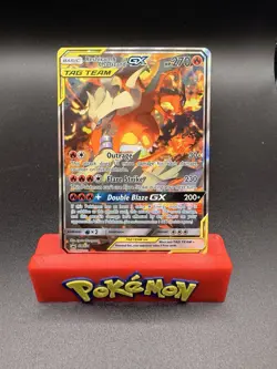 Pokemon TCG Sun & Moon Reshiram Charizard GX SM201 Full Art Black Star Promo NM! - Image 1