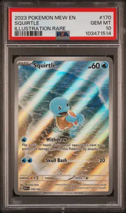 2023 POKEMON MEW EN-151 ILLUSTRATION RARE #170 SQUIRTLE PSA 10 - Image 1