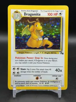 1999 Dragonite 4/62 Fossil Holo Rare 4/62 Pokemon WOTC English NM - Image 1