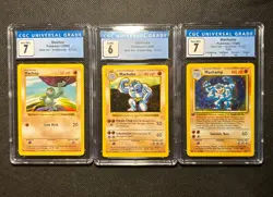 Pokemon WOTC Machop Machoke Machamp SHADOWLESS 1st EDITION CGC Graded 7,6,7 - Image 1