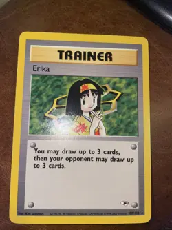 Erika 100/132 Pokemon Card Gym Heroes Rare Non-Holo NM - Image 1