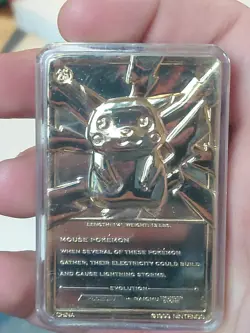 1999 Burger King Pokemon Pikachu Trading Card Gold Plated 23K Nintendo Rare - Image 2