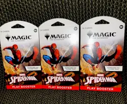 Lot Of 3 MTG: Magic The Gathering Marvel Spider-Man Play Sleeved Booster Packs - Image 1