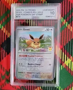 Eevee Pokemon Day 2025 Reverse Cosmos 074/131 Prismatic Evolutions Legendary 10 - Image 1