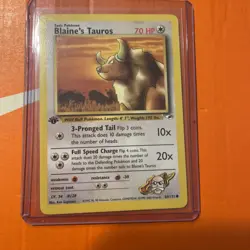 Pokemon TCG Blaine's Tauros 64/132 1ST EDITION Gym Heroes WOTC Common vintage - Image 1