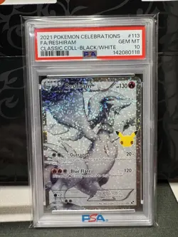 2021 Pokemon Celebrations Reshiram Fa Classic Black White PSA 10 - Image 1