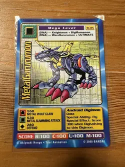 Digimon ST-85 MetalGarurumon Swedish Promo Card TCG Rare Bandai LP/Played - Image 1