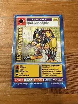Digimon ST-84 WarGreymon Swedish Promo Card TCG Rare EXC - Image 1