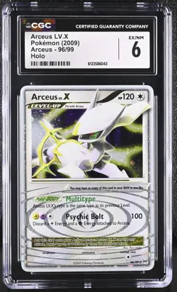 CGC 6 Arceus LV.X 2009 Arceus 96/99 Holo Pokemon Card - Image 1