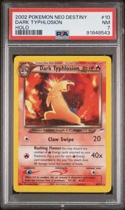 Dark Typhlosion #10 PSA 7 Vintage Pokemon Trading Card WOTC 2002 Neo Destiny - Image 1