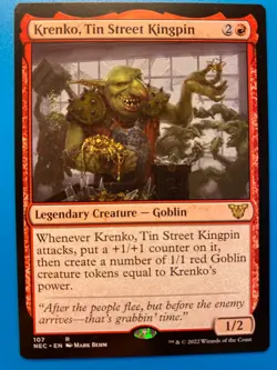 MTG 1x Krenko, Tin Street Kingpin # 107 Neon Dynasty Commander Magic the x1 NM - Image 1
