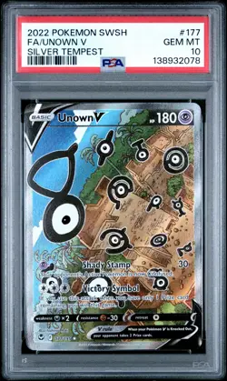 Unown V 177/195 Pokemon Silver Tempest PSA 10 GEM MT - Image 1