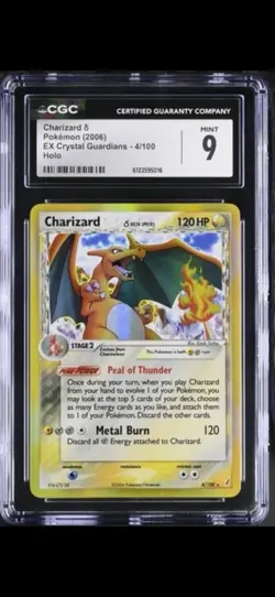 Pokemon 2006 Charizard EX Crystal Guardians Holo Rare #4 CGC 9 Mint Centered - Image 1