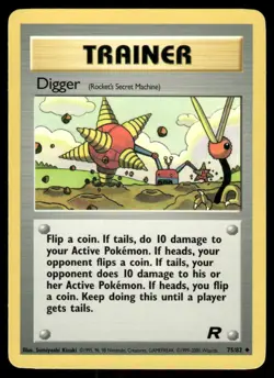 Pokemon Cards Digger 75/82 UNLIMITED Team Rocket WOTC Uncommon NM - Image 1