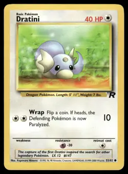Pokemon Cards Dratini 53/82 UNLIMITED Team Rocket Common LP *2 - Image 1