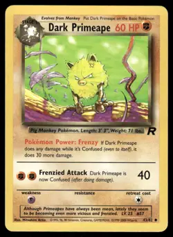 Pokemon Cards Dark Primeape 43/82 UNLIMITED Team Rocket WOTC Uncommon NM *2 - Image 1