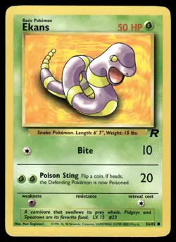 Pokemon Cards Ekans 56/82 UNLIMITED Team Rocket WOTC Common LP *2 - Image 1