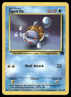 Pokemon Cards Squirtle 68/82 UNLIMITED Team Rocket WOTC Common LP - Image 1