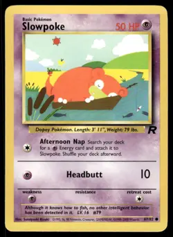 Pokemon Cards Slowpoke 67/82 UNLIMITED Team Rocket WOTC Common LP - Image 1