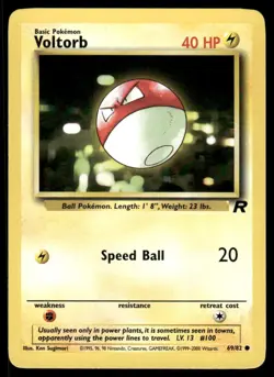 Pokemon Cards Voltorb 69/82 UNLIMITED Team Rocket WOTC Common NM - Image 1