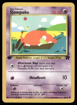 Pokemon Cards Slowpoke 67/82 1ST EDITION Team Rocket WOTC Common LP - Image 1