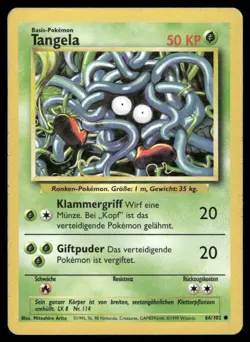 Pokemon Cards Tangela 66/102 UNLIMITED Base Set Common MP - Image 1