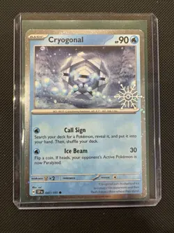 Cryogonal 047/191 Pokemon TCG Holiday Calendar 2025 Festive Stamp Promo Card NM - Image 1
