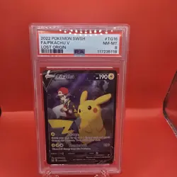 Sword and Shield Lost Origin Pikachu V Holo Pokemon Card #TG16 - Image 1