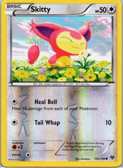 Pokemon TCG Skitty 104/146 XY Rev Holo LP - Image 1