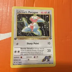 Pokemon TCG Sabrina's Porygon 98/132 1st Edition Gym Challenge common WOTC - Image 3