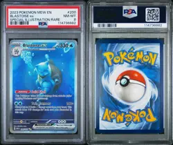 Pokemon Blastoise ex 151 MEW EN Special Illustration Rare #200 PSA 8 - Image 3
