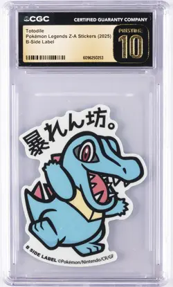 2025 POKEMON LEGENDS Z-A STICKERS B-SIDE LABEL TOTODILE CGC 10 PERFECT - Image 1