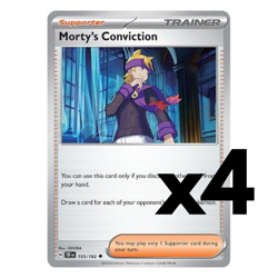 4x Morty's Conviction - 155/162 - SV05: Temporal Forces (TEF) Pokemon Playset x4 - Image 1