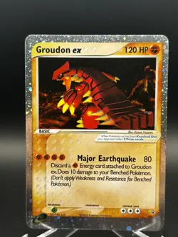 Groudon EX Holo Pokemon 2003 Pokemon Black Star Nintendo Promo 002 Vintage LP - Image 1