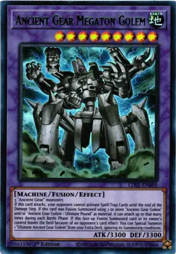 Yugioh Ancient Gear Megaton Golem LDS1-EN088 Ultra Rare 1st Ed GREEN NM - Image 1