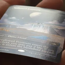 Magic Gathering Unfinity Hallowed Fountain Borderless Foil Card Mtg - Image 2