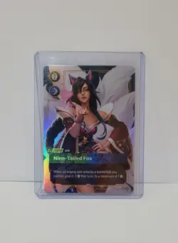 Riftbound League of Legends TCG Ahri Nine-Tailed Fox 255/298 Legend Card - Image 1