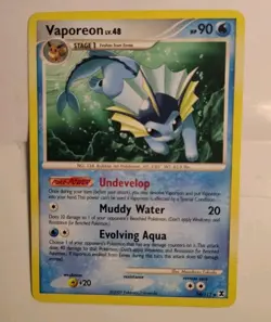 Pokemon TCG - Vaporeon 34/111 - Platinum Rising - Rivals - Rare - English MP - Image 2
