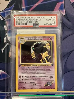 2000 POKEMON GYM CHALLENGE HOLO-1ST ED #16 SABRINA'S ALAKAZAM PSA 10 - Image 1