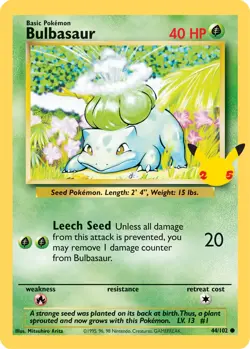 Bulbasaur 44/102 Pokemon Jumbo Oversized Card - NM - Image 1