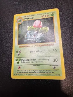 Pokemon TCG Base Set (Shadowless) #030/102 Ivysaur MP/HP Card - Image 1