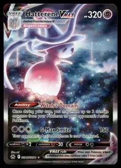 Pokemon Cards Hatterene VMAX GG47/GG70 Crown Zenith Galarian Gallery Holo NM *3 - Image 1