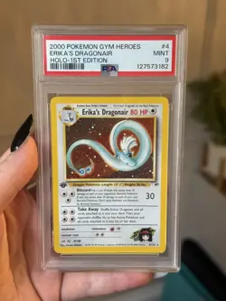 Pokemon TCG Gym Heroes Erika's Dragonair Card 4/132 1st Edition Holo PSA 9 - Image 1